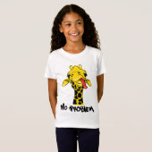 のんびやかなキリン: No PROBLEM アティテュード Tシャツ (正面フル)