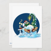 のんびりした雪だるま シーズンカード (正面/裏面)