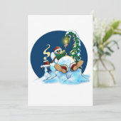 のんびりした雪だるま シーズンカード (スタンド正面)