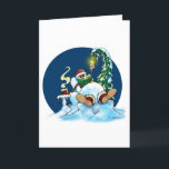 のんびりした雪だるま シーズンカード<br><div class="desc">本を楽しみながらホットココアを飲む雪だるま</div>