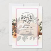 のんびりとしたナマケモノが枝で寝ている漫画 招待状 (正面)