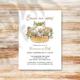 のんびりとしたボヘミアンのおうちパーティーへようこそ 招待状