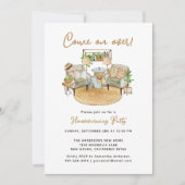 のんびりとしたボヘミアンのおうちパーティーへようこそ 招待状 (正面)