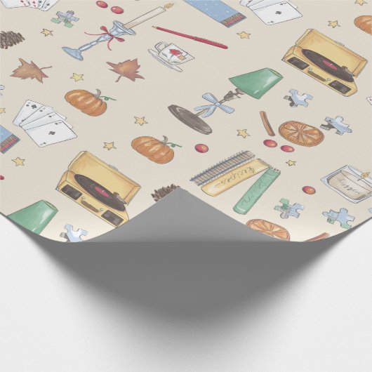 のんびりとしたムーディな秋の週末 ラッピングペーパー (角)