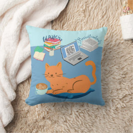 のんびりオレンジ色の猫 クッション