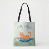 のんびりオレンジ色の猫 トートバッグ (正面)