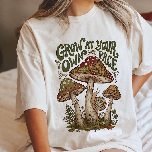 のんびりキノコとカタツムリの芸術 トライブレンドＴシャツ