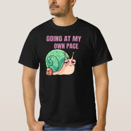 のんびりマイペース カタツムリ イラスト スローリビング Tシャツ