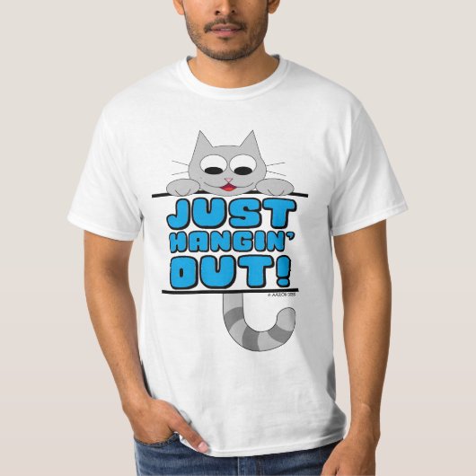 のんびりマタタビ!かわいい遊び心のある猫 Tシャツ (正面)