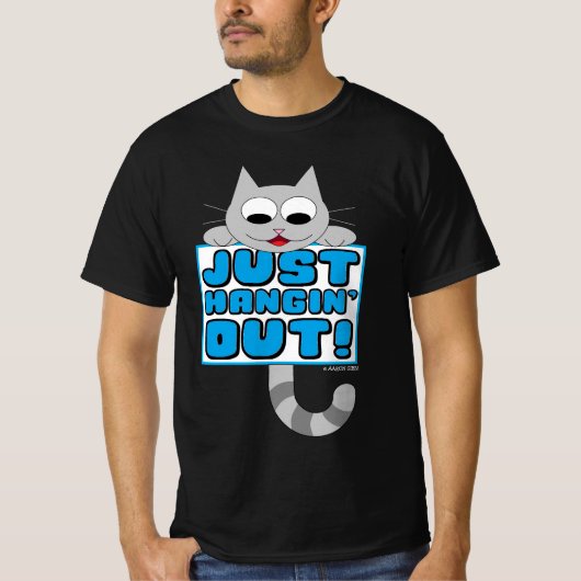 のんびりマタニティ!かわいいキャラクター猫 Tシャツ (正面)