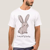のんびり自分のペースで成長中 かわいいうさぎ Tシャツ (正面)