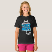 のんびり過ごすかわいいキャットカートゥーン Tシャツ (正面フル)