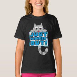 のんびり過ごすかわいいキャットカートゥーン Tシャツ