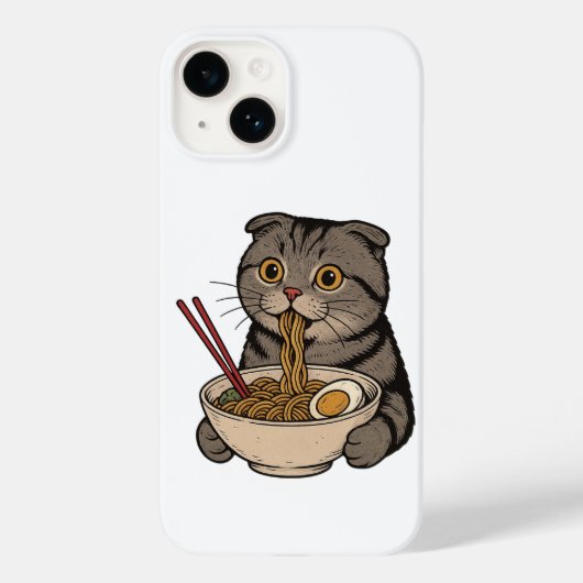  のんびり麺をすすり猫 Case-Mate iPhoneケース (裏面)