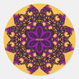 ～のアイオープナー～紫色の黄色のオレンジ色の黒～ ラウンドシール