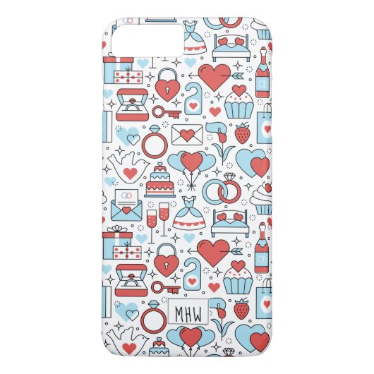のアイコ結婚ンカスタムモノグラム電話ケース Case-Mate iPhoneケース (裏面)