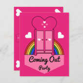 のアウト来ゲイパーティーRSVPカード 出欠カード (正面/裏面)