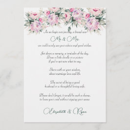 のアドバイス結婚はピンク色の牡丹を願う アドバイスカード