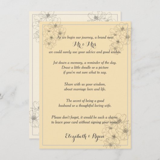 のアドバイス結婚は愛と生命のアドバイスカードを願う アドバイスカード (正面/裏面)