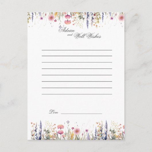 のアドバイス結婚は愛と生命のアドバイスカードを願う アドバイスカード (裏面)