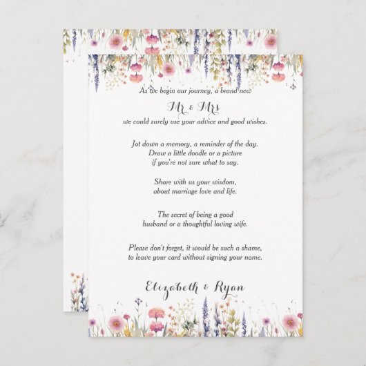 のアドバイス結婚は愛と生命のアドバイスカードを願う アドバイスカード (正面/裏面)