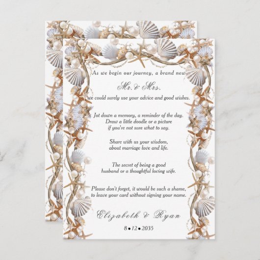 のアドバイス結婚グッドウィッシュシーシェル真珠 アドバイスカード (正面/裏面)