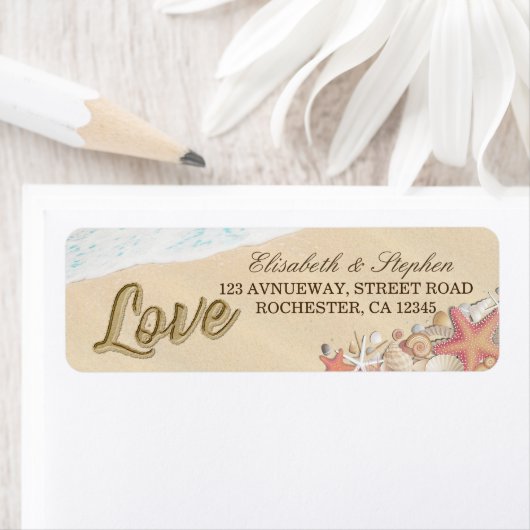 のアドレス結婚サマーシービーチスターフィッシュシーシェル ラベル (インサイチュ)