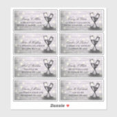 のアドレス結婚シャンパングラス木製ストリングライト シール (シート)