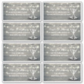 のアドレス結婚シャンパングラス木製ストリングライト シール (正面)