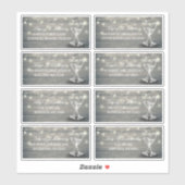 のアドレス結婚シャンパングラス木製ストリングライト シール (シート)