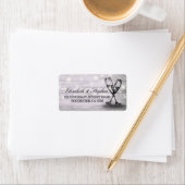 のアドレス結婚シャンパングラス木製ストリングライト ラベル (インサイチュ)