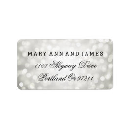 のアドレス結婚シルバーグリッター灯 ラベル