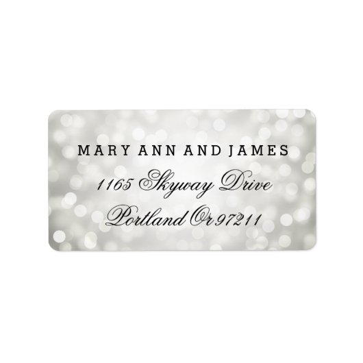 のアドレス結婚シルバーグリッター灯 ラベル (正面)