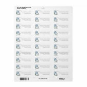 のアドレス結婚ダスティブルーグレー水色フローラ ラベル (フルシート)