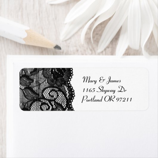 のアドレス結婚ヴィンテージエレガントブラックレース ラベル (インサイチュ)
