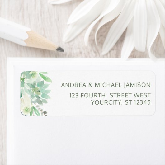 のアドレス結婚多肉質の水の色の緑 ラベル (インサイチュ)