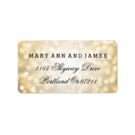 のアドレス結婚金ゴールドグリッター灯 ラベル