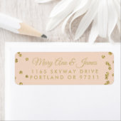 のアドレス結婚金ゴールドフェイクグリッター紙吹雪赤面 ラベル (インサイチュ)