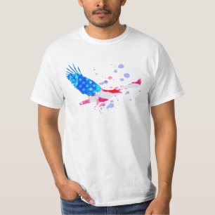 *~*のアメリカのワシ米国の旗の赤白青 Tシャツ