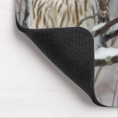 のアメリカフクロウ軽い降雪 マウスパッド (コーナー)