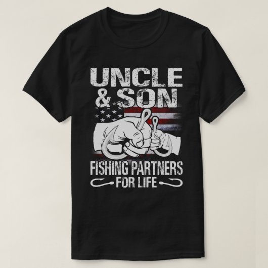 のアンクルと息子マッチングシャツの魚釣りパートナー Tシャツ (デザイン正面)