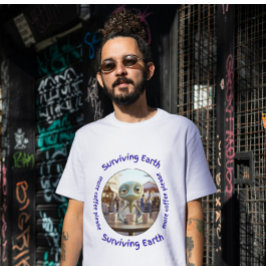 のアース生き延びエイリアンコーヒーTシャツを飲む Tシャツ