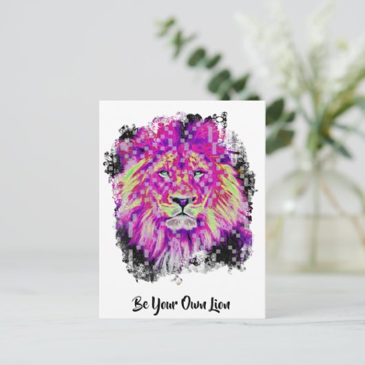 *~*のアート芸術的デジタルLION AP23 ポストカード (スタンド正面)