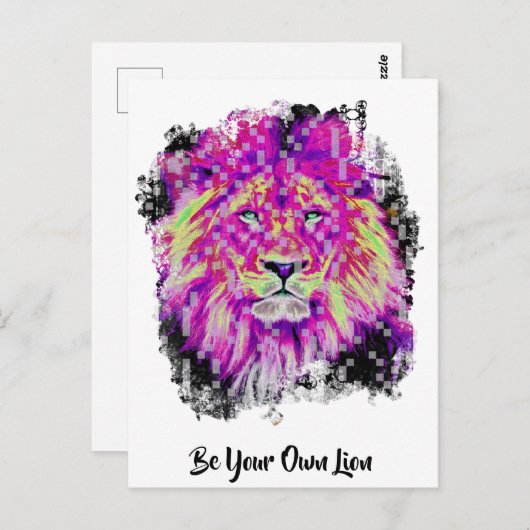 *~*のアート芸術的デジタルLION AP23 ポストカード (正面/裏面)