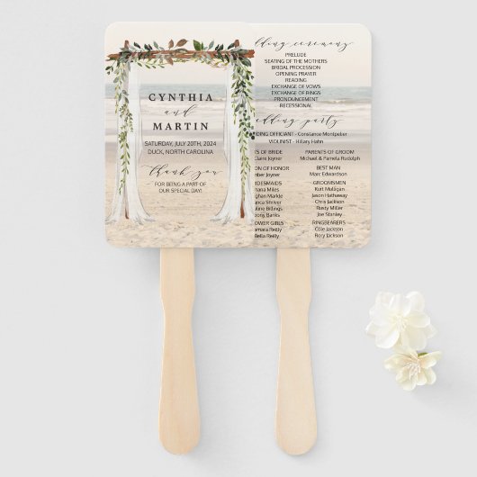 のアーバ結婚ービーチハンドファン ハンドファン (正面&裏面)