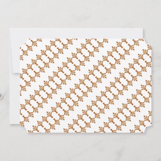 |のアールデコの金ゴールドの招待を結婚する金めっきされた魅力 招待状 (裏面)