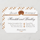 |のアールデコの金ゴールドの招待を結婚する金めっきされた魅力 招待状 (正面/裏面)