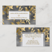 *~*のアールデコの鳥の花の金ゴールドパターン 名刺 (正面/裏面)