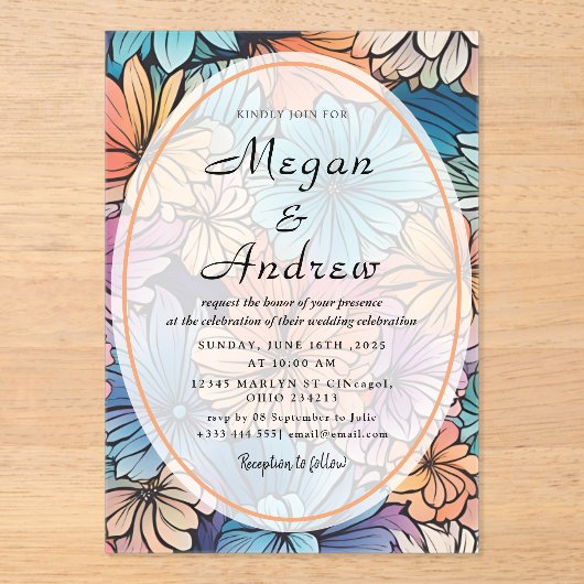 のア結婚クリル招待状 アクリル招待状 (正面)