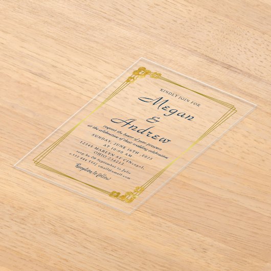 のア結婚クリル招待状 アクリル招待状 (レイダウン)
